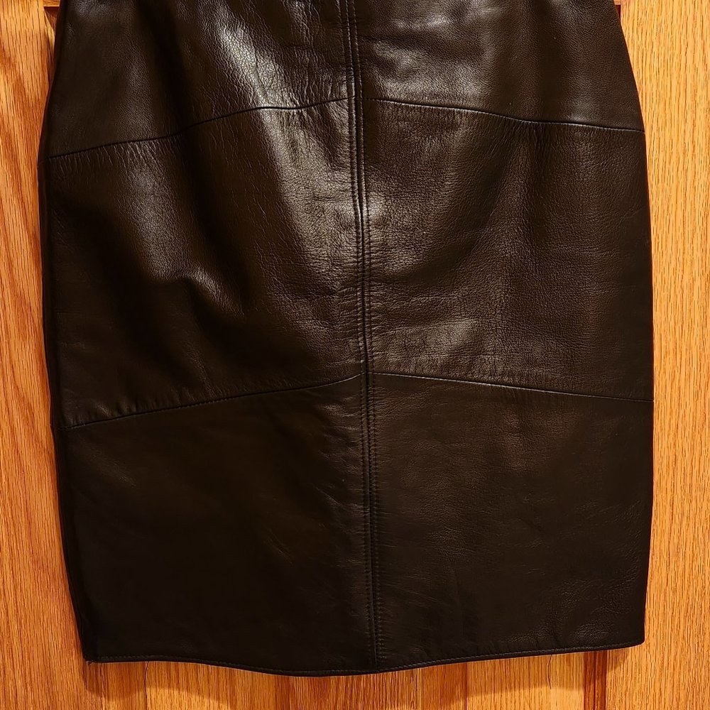 Leather skirt made in Israel, lined, Maquette designer, size 40